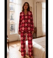 Night Kadın Relax Fit Düğme Pijama Takımı