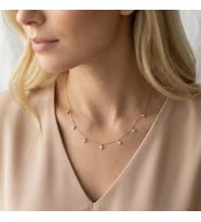 925 Ayar Gümüş Altın Kaplama Minimal Çiçek Kolye (Gold)