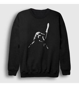 Presmono Unisex Siyah Guitar Smash The Clash Sweatshirt 380098tt