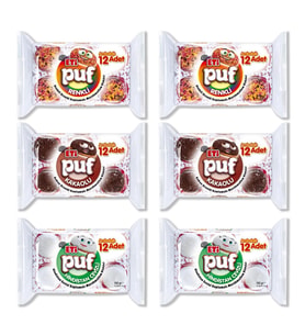 Eti Puf 12 li Kakaolu-Karışık-Hindistan Cevizli 6 lı Karma Paket