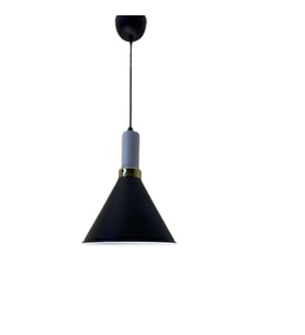 Dylight Retro Siyah Metal Dekoratif Tekli Kafe Mutfak Aydınlatma Avize Çap:23cm