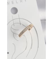 Pirinç Gold Renk Zirkon Taşlı Kadın Kıkırdak Küpe (Altın)