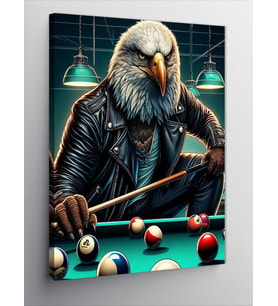 Kanvas Tablo Bilardo Oynayan Beyaz Kartal