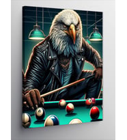 Kanvas Tablo Bilardo Oynayan Beyaz Kartal