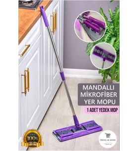 Pratik ve hafif mikrofiber mop, kolay kullanım ve temizlik sağlar