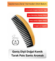 #Tarak El Yapımı Geniş Dişli Doğal Kemik Tarak Palo Santo Aromalı Antistatik Saç Bakım Tarağı Kıvırc