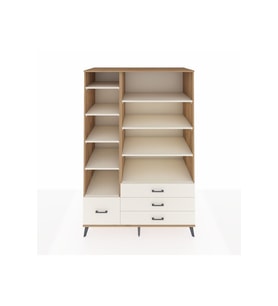 Kronos Dolap 9 Raflı 4 Çekmeceli  132x59x195 Çam-Aytaşı/Aytaşı
