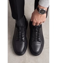 SnapGlide Slipon - Hakiki Deri Esnek Çoraplı Stoper Bağcıklı Erkek Casual Ayakkabı, Konforlu Tabanlı Pratik Şık Erkek Sneaker