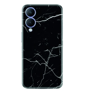 Vivo Y17S Kılıf Resimli Desenli Baskılı Silikon Siyah Mermer 1299