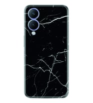 Vivo Y17S Kılıf Resimli Desenli Baskılı Silikon Siyah Mermer 1299