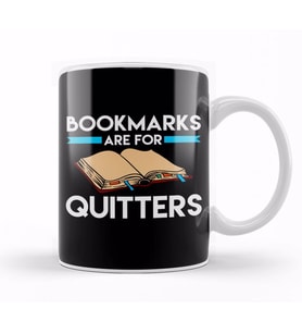Bookmarks are for Quitters Funny Reading Pun Kupa Bardak Porselen