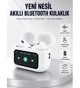 Dokunmatik Ekranlı Bluetooth Kulaklık Anc Gürültü Önleme Suya Dayanıklı Yeni Nesil