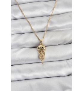 316L Çelik Zincir Gold Renk Deniz Anası Model Zirkon Taşlı Kadın Kolye