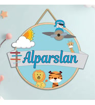 Kişiye Özel Ahşap Bebek Kapı Süsü, Bebek ve Çocuk Odası (UÇAK ) 3