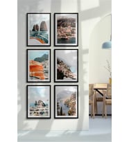 Çerçeveli Tablo  Dekorasyon  Ev Dekoru Modern Sanat Sahil Baskısı İtalya Duvar Sanatı Tatil Holiday ÖZC-452 (Siyah)