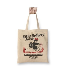 Studio Ghibli Kiki's Delivery Service Beyaz Bez Çanta Uzun Saplı Alışveriş Çantası Plaj Çantası