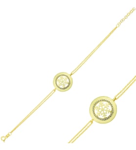 pilelistore 925 Ayar Gümüş Gold Kar Tanesi Bileklik
