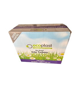 Ecoplast 240 Litre Siyah Hantal Konteyner Çöp Torbası - 100 x 150 Cm. - 600 Gr. - 10 Adetlik 10 Rulo