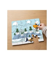 Minik Kar Küreme Aracı Tasarımlı 24 Parça Ahşap Çocuk Puzzle MPK1070