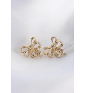 Pirinç Gold Renk Fiyonk Küpe