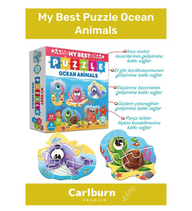 Özel Üretim Zeka Geliştirici Eğitici Çocuk El Göz Koordinasyonu  My Best Puzzle Okyanus Hayvanları