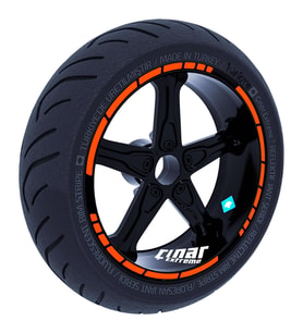Alev Turuncusu Moto GP Stili Jant Şeridi Sticker Reflektif, Floresan, Özel Renkl