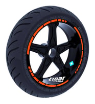 Alev Turuncusu Moto GP Stili Jant Şeridi Sticker Reflektif, Floresan, Özel Renkl