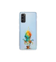 Samsung Galaxy S20 ile uyumlu Splash ahtapot tasarımlı şeffaf silikon kılıf