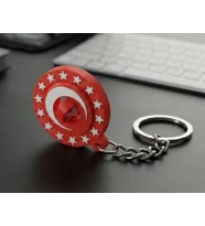 Türkiye Cumhuriyeti Cumhurbaşkanlığı Forsu Spinner Anahtarlık - 16 Yıldızlı Dönen Mekanizmalı 3D Yazıcı Tasarımı - Milli Sembol Aksesuar