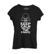 Star Wars - Use the Force Siyah Kadın Tshirt