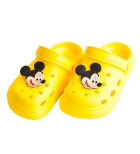 Mickey Mouse Unisex Çocuk Kaymaz Taban Terlik Sandalet  (Sarı)