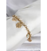 316L Çelik Gold Renk Charmlı Kadın Bileklik 5886 - HPSBYI5643-2554