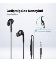 Pop 3 Classic 3.5mm Stereo Mikrofonlu Kulakiçi Kablolu Kulaklık Siyah 2KMM19S