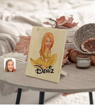 BK Gift Kişiye Özel İsimli Marilyn Monroe Karikatürlü Dekoratif Ahşap Çerçeve Model 1