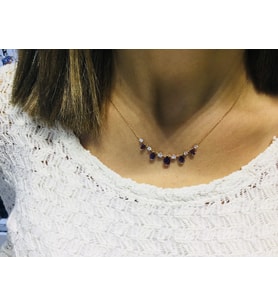 Ametis Taşlı Rose Kaplama Gümüş Kolye