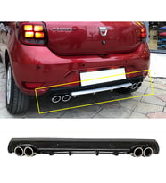 Dacia Sandero Siyah Difüzör Çiftli Yuvarlak Egzoz Görünümlü D Tip Difizör