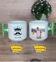 You Are My King Kupa Bardak Fotoğraflı T Yeşil Kulplu Babaya Doğum Günü Babalar Günü Hediyesi