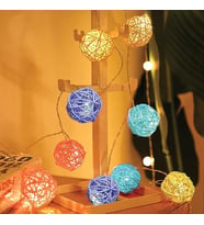 Brokoli Home Renkli Rattan Mini Top String Light [Enerji Sınıfı D] 2 Metre