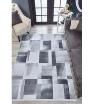 Dijital Kaymaz Yıkanabilir Antrasit Geometrik Salon Halısı Mutfak Halısı Koridor Halısı Yolluk HLN1579