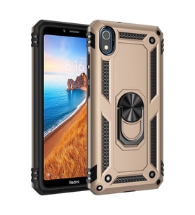 Durukar® Redmi 7A Kılıf Sofya Yüzüklü Silikon Kapak - Gold