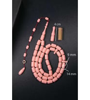 Açık Pembe Usta İşçilik 45 Taneli Eski Fransız Galalit Tesbih