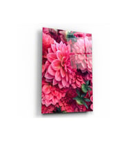 Kırmızı Çiçekler Cam Tablo