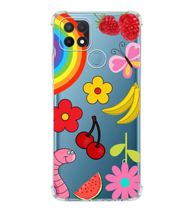 PrintiFy Oppo A15S Uyumlu Water Color 5 Baskılı Şeffaf Köşe Korumalı Antişok Kılıf