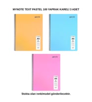 TEXT Pastel Defter A4 100 Yaprak Kareli 3 Adet