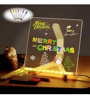 Plentiful  LED Işıklı Kendiliğinden Renkli Fosforlu Kalemli Kare Yazı Panosu 20x20 cm