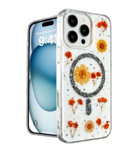 Apple İphone 16 Pro Max Kılıf Daisy Simli Magsafe Kapak - Siyah