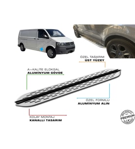 T5 TRANSPORTER PANEL VAN UZUN ŞASE ARACA ÖZEL PRV1 YAN BASAMAK 2011 2012 2013 2014 2015