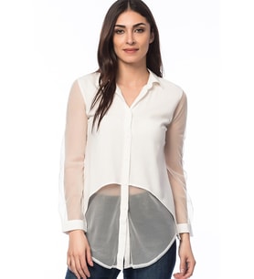 Z4940 DEWBERRY BAYAN GÖMLEK-BEYAZ