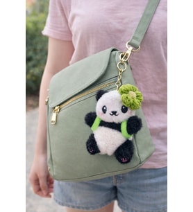 Sevimli Peluş Kokoş Panda Anahtarlık Çanta Charm / Sevgiliye Arkadaşa Hediye (Fistik Yeşil)
