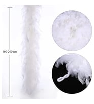 Mey İthalat® Beyaz Renk Kabarık Kalın Otriş Boa Tüy 6 cm Genişlik 180-200 cm Uzunluk